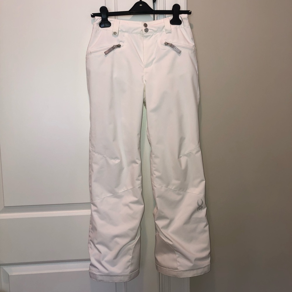 Kids White Spyder Ski/Snow Pants